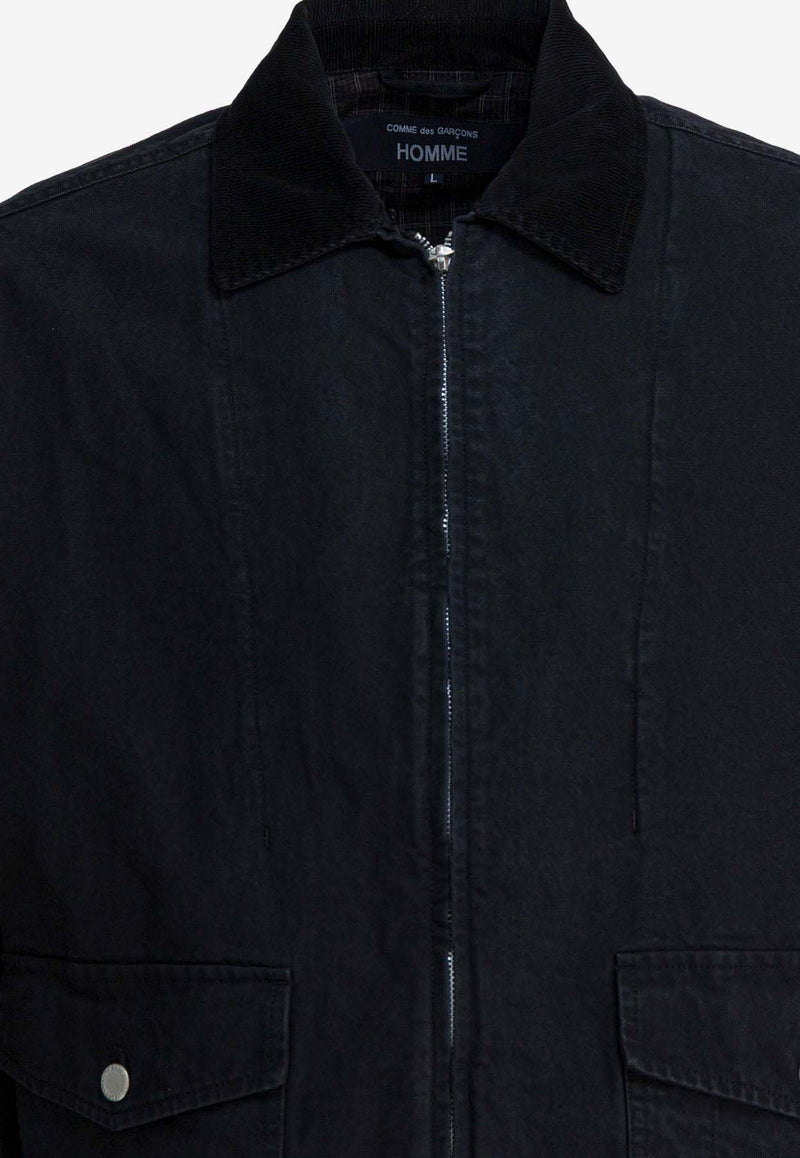 Comme Des Garçons Homme Plus Denim Zip-Up Paneled Jacket Navy HP-J016-W251 BLACK_164f5786-0888-448a-bd81-921cfa5671d6