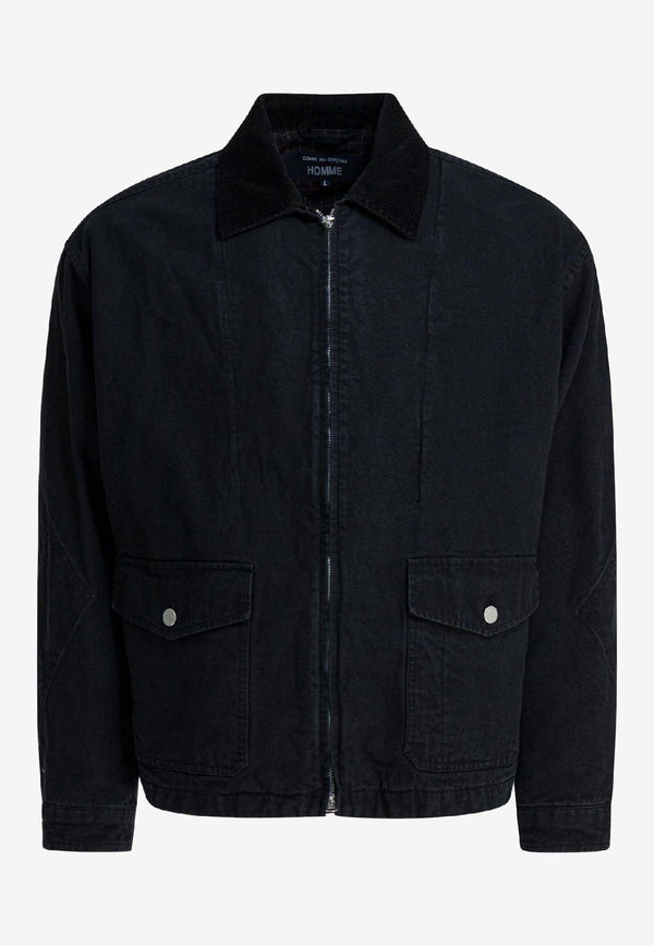 Comme Des Garçons Homme Plus Denim Zip-Up Paneled Jacket Navy HP-J016-W251 BLACK_164f5786-0888-448a-bd81-921cfa5671d6