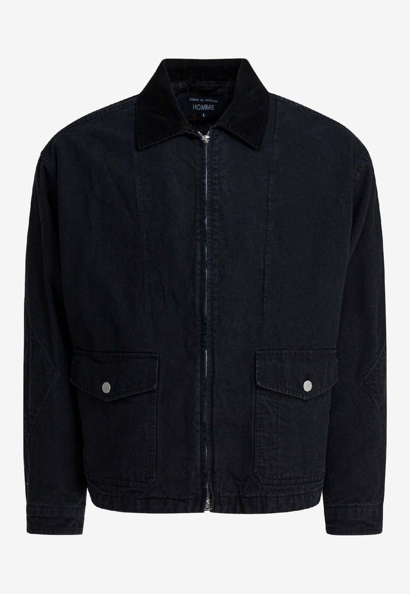 Comme Des Garçons Homme Plus Denim Zip-Up Paneled Jacket Navy HP-J016-W251 BLACK_164f5786-0888-448a-bd81-921cfa5671d6