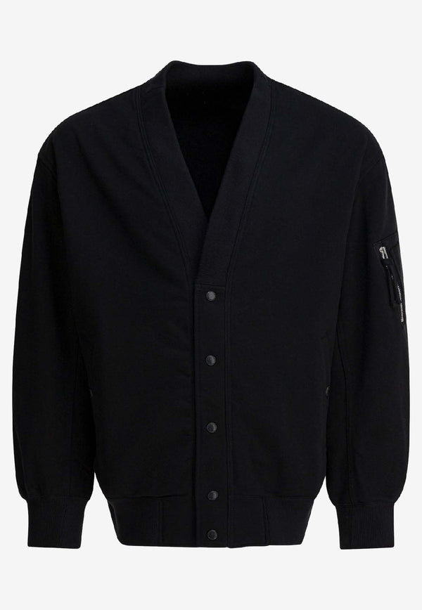 Comme Des Garçons Homme Plus V-neck Cardigan with Sleeve-Pocket Black HP-T007-W251 BLACK_b887b26b-53d6-4f93-9af2-abc135c55a62