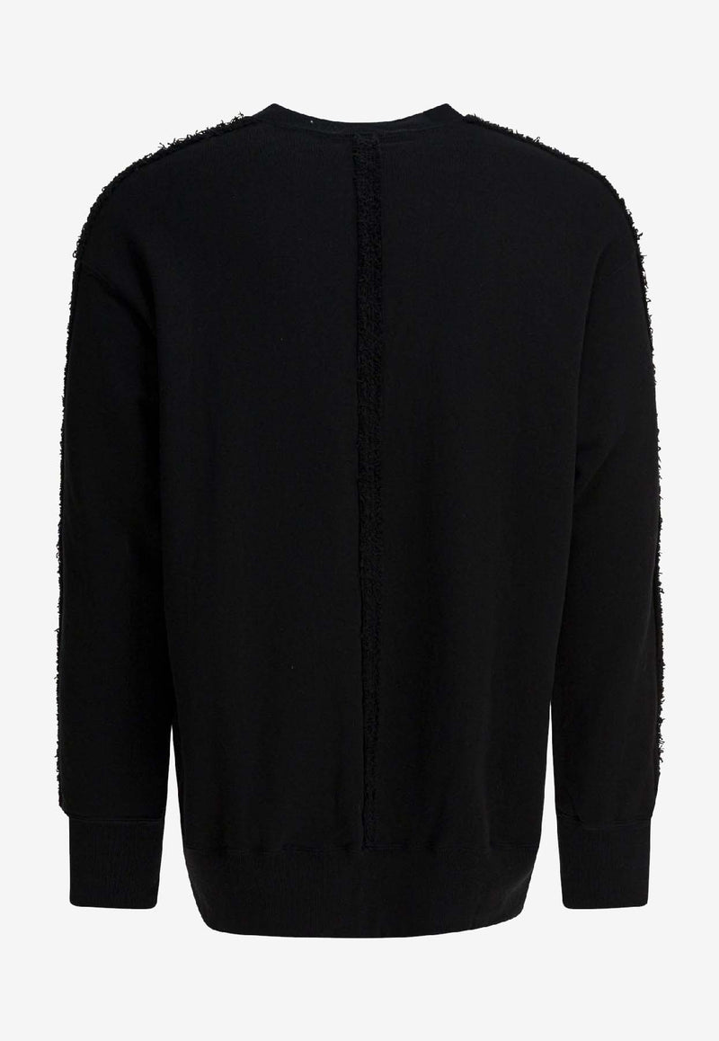 Comme Des Garçons Homme Plus Crewneck Sweatshirt with Frayed-Lines Black HP-T014-W251 BLACK_cc158684-ce81-43a4-bbb9-af2bbdcc54de
