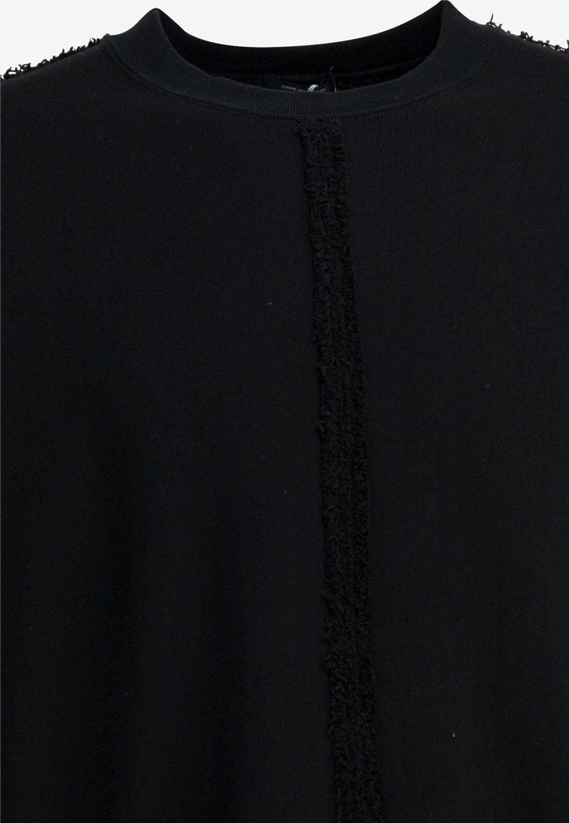 Comme Des Garçons Homme Plus Crewneck Sweatshirt with Frayed-Lines Black HP-T014-W251 BLACK_cc158684-ce81-43a4-bbb9-af2bbdcc54de