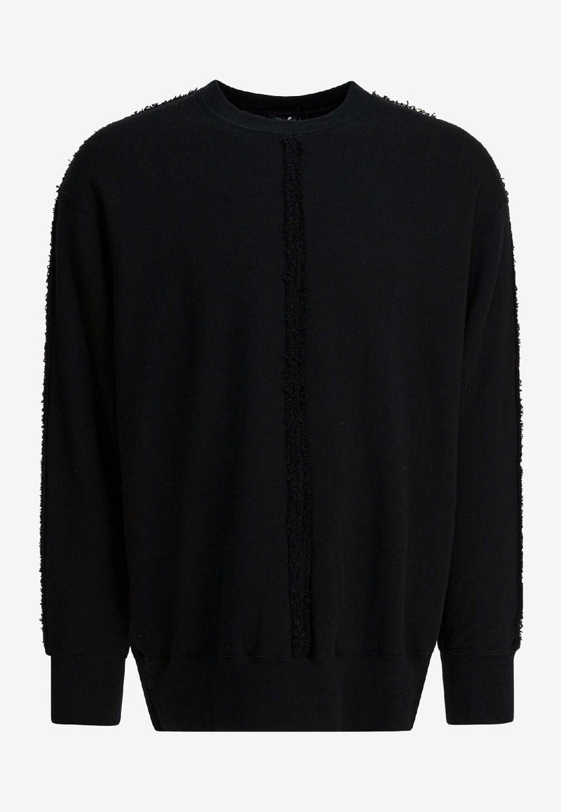 Comme Des Garçons Homme Plus Crewneck Sweatshirt with Frayed-Lines Black HP-T014-W251 BLACK_cc158684-ce81-43a4-bbb9-af2bbdcc54de