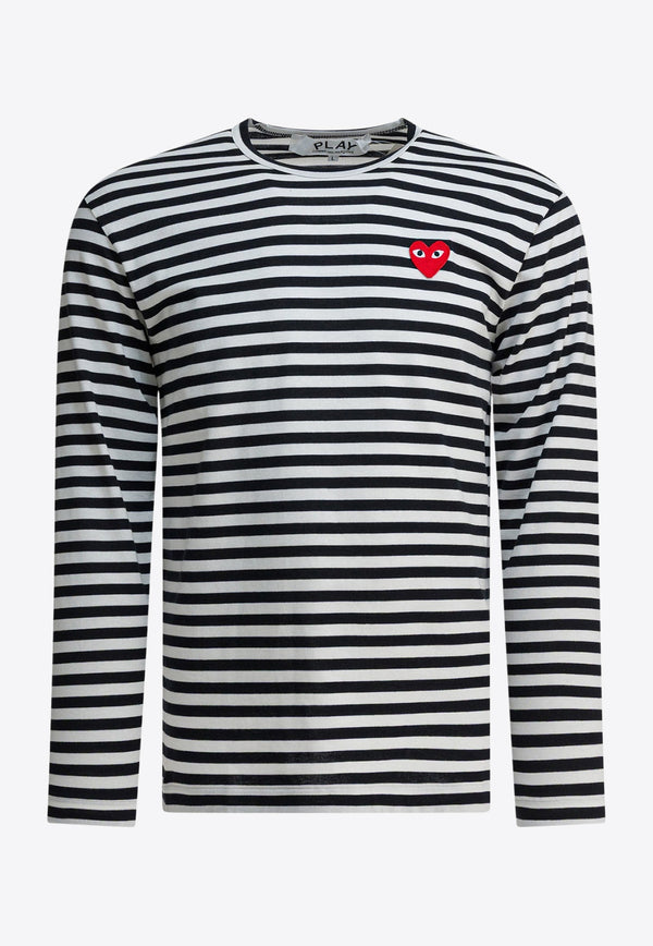 Comme Des Garçons Play Striped Long-Sleeved T-shirt Monochrome AX-T164-0511 BLACK_807acd60-6d01-462e-98d4-542641a8a7f3