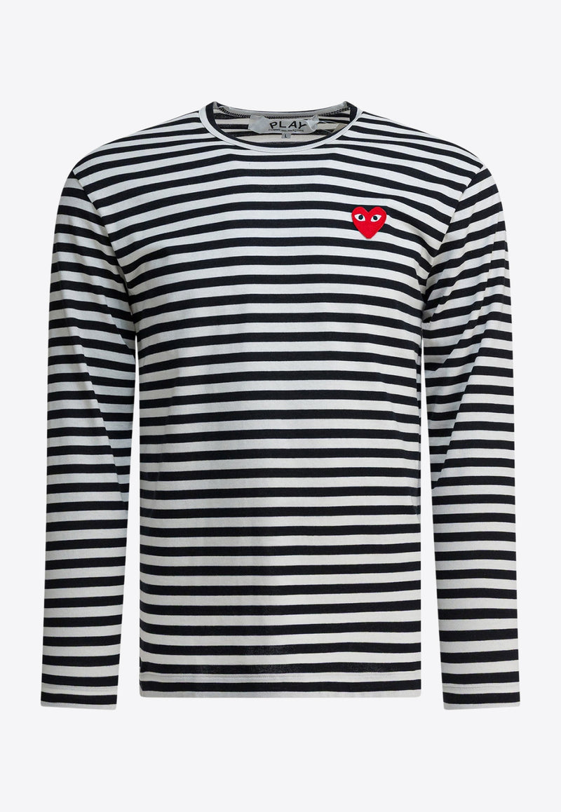 Comme Des Garçons Play Striped Long-Sleeved T-shirt Monochrome AX-T164-0511 BLACK_807acd60-6d01-462e-98d4-542641a8a7f3