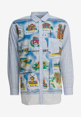 Comme Des Garçons Shirt Graphic Print Long-Sleeved Shirt Light Blue FP-B015-W251 STRIPE/MIX_b1fd2da9-e6bb-47dd-8a9e-bc42ceedf099