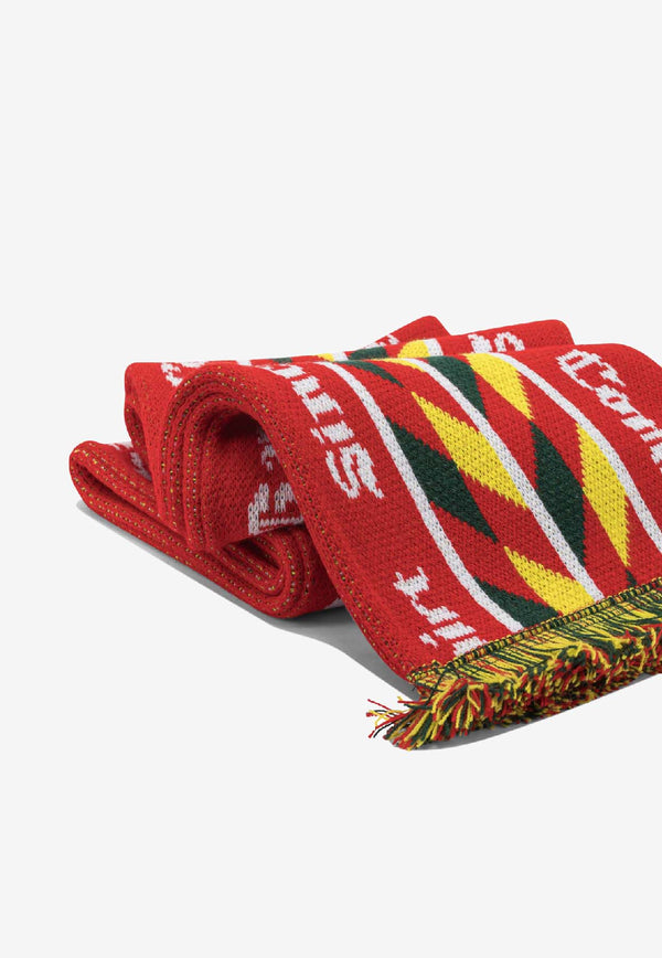 Comme Des Garçons Shirt Printed Fringed Scarf Red FP-K402-W251 RED/YELLOW_2b2e95be-99b4-4551-9e2b-55afddc267f5