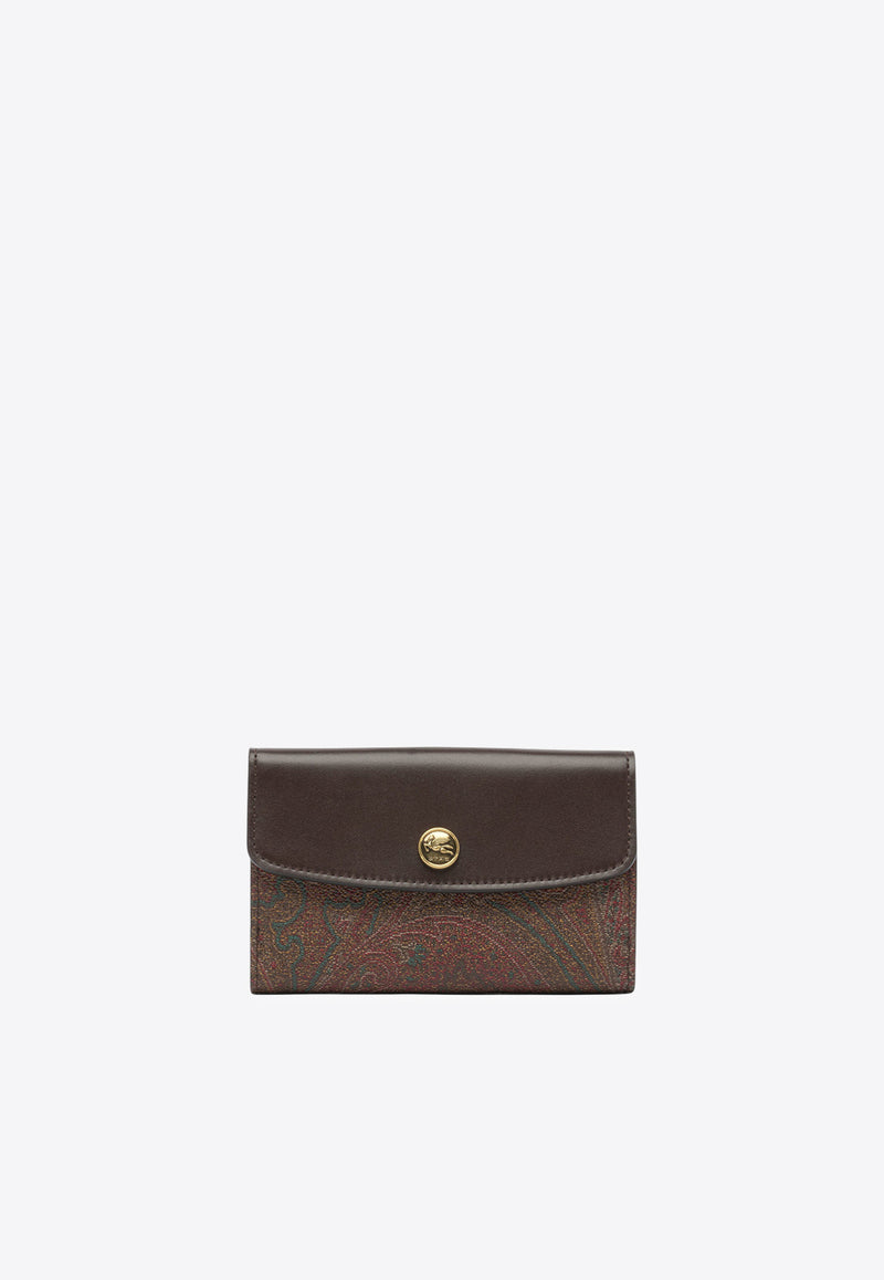Etro Arnica Paisley Jacquard Flap Wallet  Brown WP2D0004AA027M0019_82506