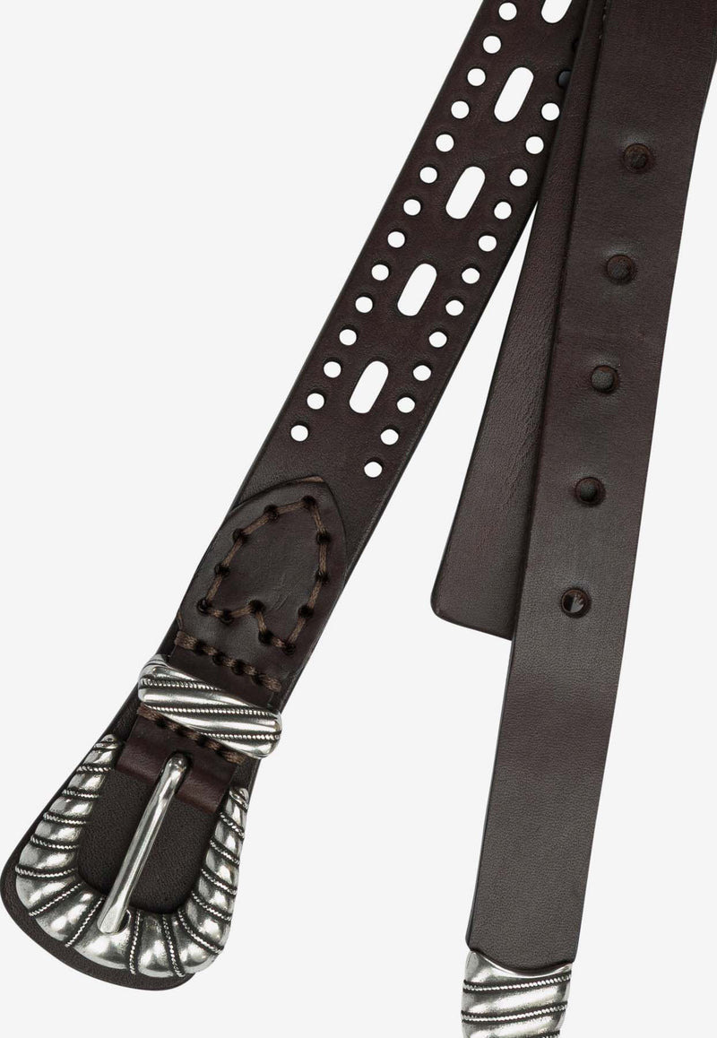 Etro Perforated Leather Belt Dark Brown WP3B0057AE294M0696_8aa0f2d6-af5e-4b03-aea6-3bb69a02d606
