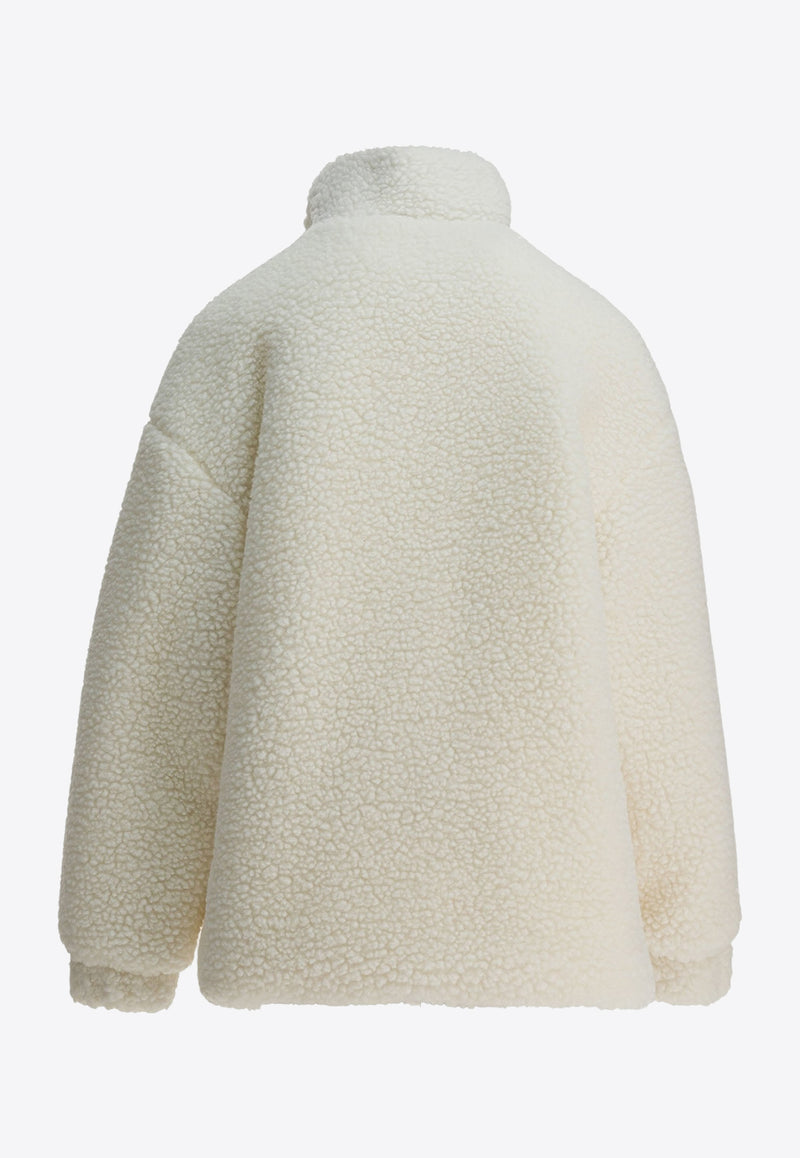 Fendi Kids Girls Logo Patch Fleece Jacket White JFA218AUKQF0TU9_b819063f-d90b-4a5d-978a-d5c5959eec78