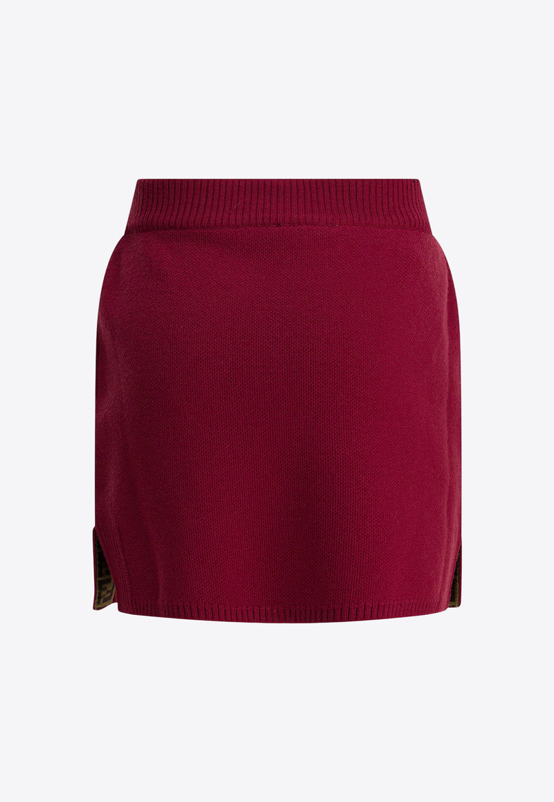 Fendi Kids Girls Embroidered Mini Skirt Burgundy JFG234AUKUF1SAY_f51cf821-58de-4a00-ac0b-b175f5117ff3