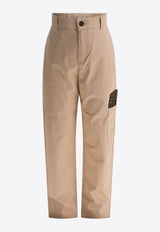 Fendi Kids Girls Logo-Patched Pants Beige