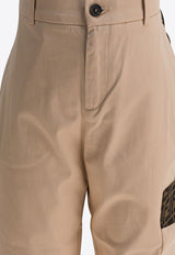 Fendi Kids Girls Logo-Patched Pants Beige