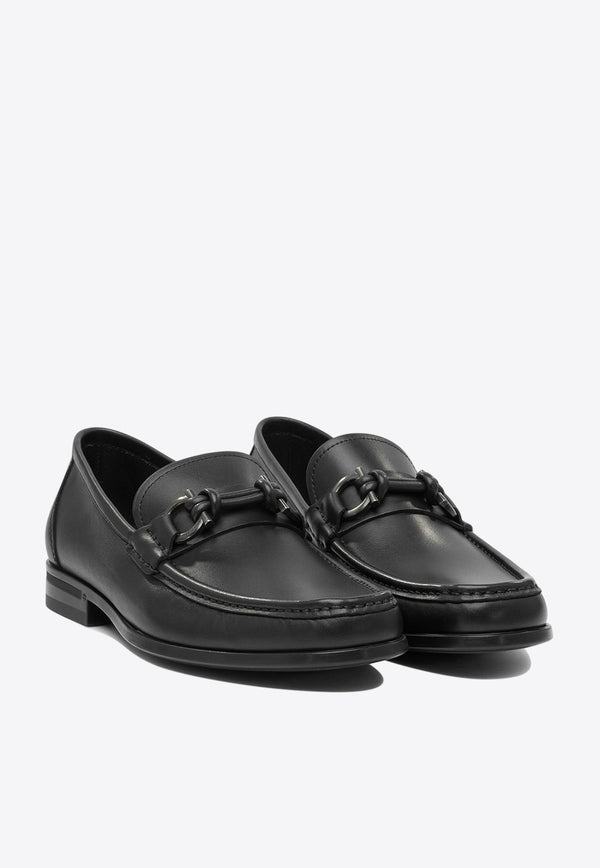 Ferragamo Alain Gancini Leather Loafers Black 0784274_e8dcb304-0528-4467-b188-d0f7541f886c
