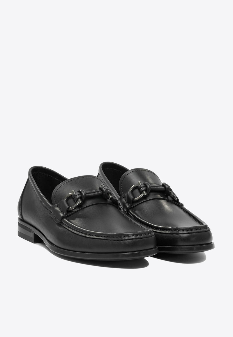 Ferragamo Alain Gancini Leather Loafers Black 0784274_e8dcb304-0528-4467-b188-d0f7541f886c