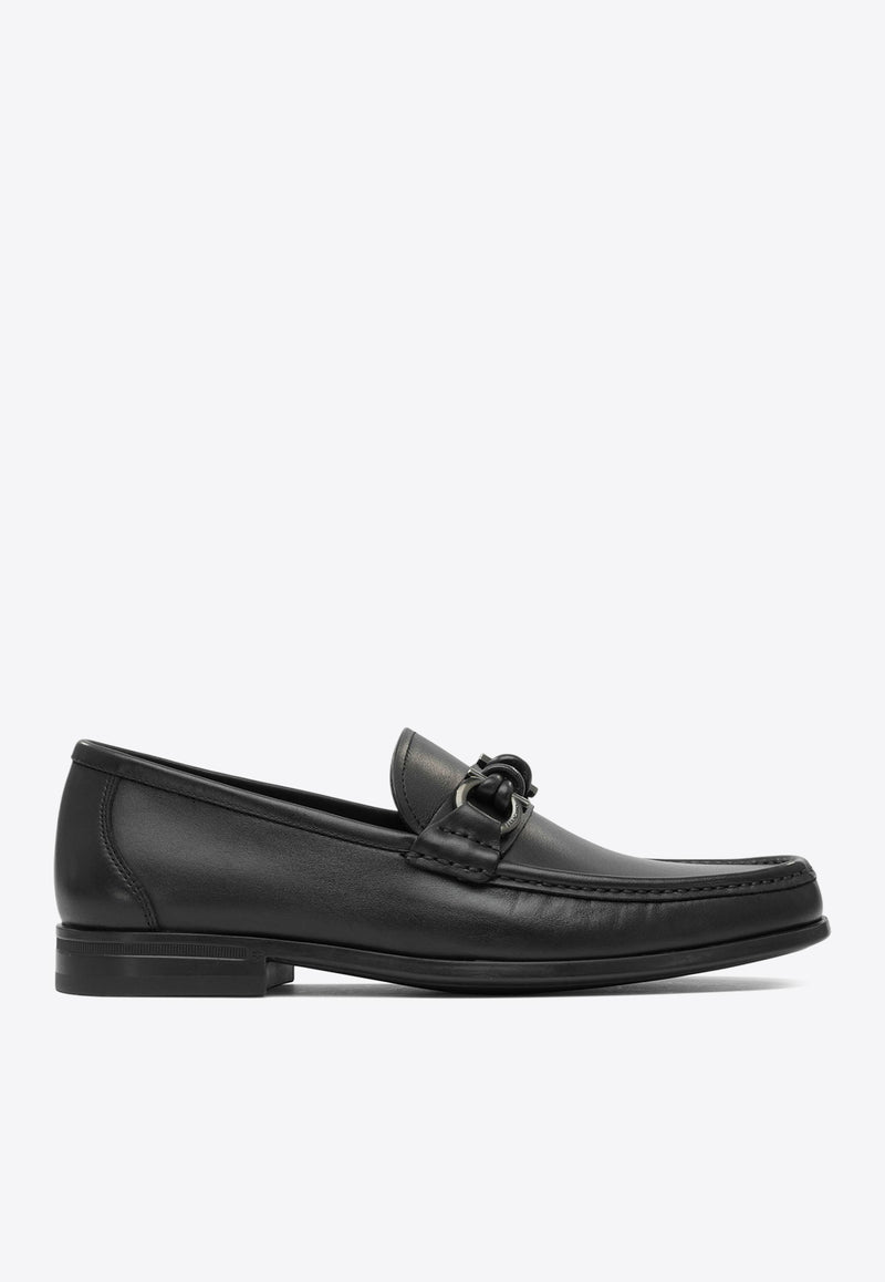 Ferragamo Alain Gancini Leather Loafers Black 0784274_e8dcb304-0528-4467-b188-d0f7541f886c