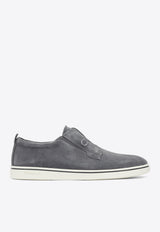 Ferragamo Alfie Suede Low-Top Sneakers Gray 0784326_82223