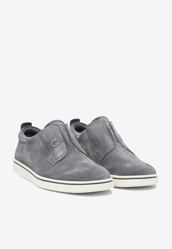 Ferragamo Alfie Suede Low-Top Sneakers Gray 0784326_82223