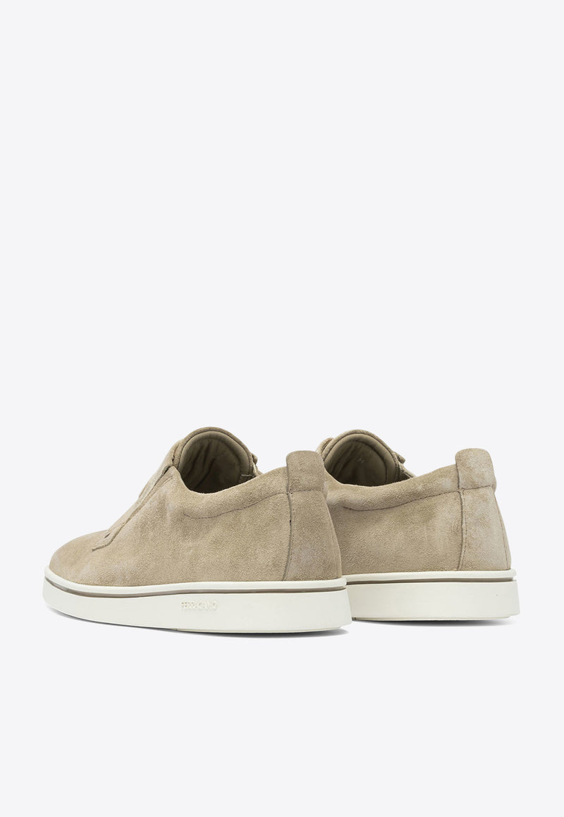 Ferragamo Alfie Suede Low-Top Sneakers Beige 0784328_82239