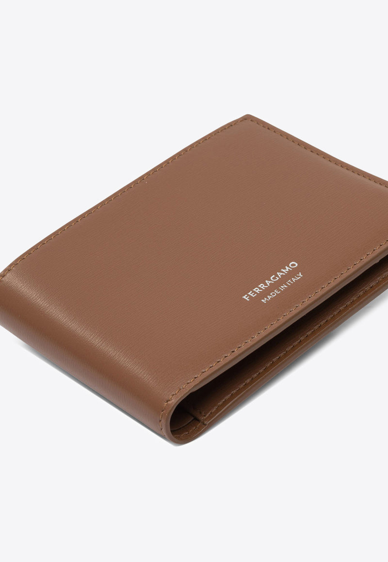 Ferragamo Florence Logo Stamp Leather Wallet Brown 0784533_82811
