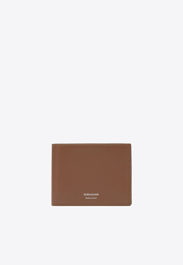 Ferragamo Florence Logo Stamp Leather Wallet Brown 0784533_82811