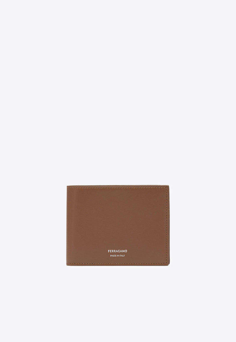 Ferragamo Florence Logo Stamp Leather Wallet Brown 0784533_82811