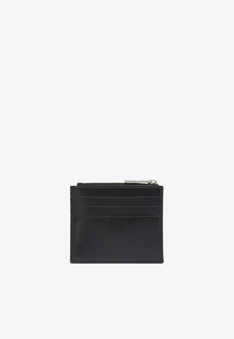 Ferragamo Logo Stamp Leather Cardholder Black 0784562_82313