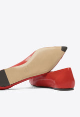 Ferragamo Gwen Bow Leather Pointed-Toe Flats Red 0784991_82231
