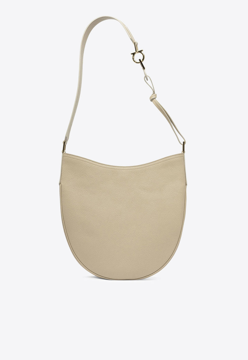Ferragamo Medium Hobo Smile Bag Beige 0785032_82402