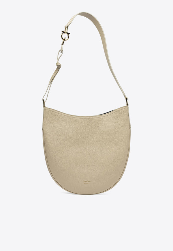 Ferragamo Medium Hobo Smile Bag Beige 0785032_82402