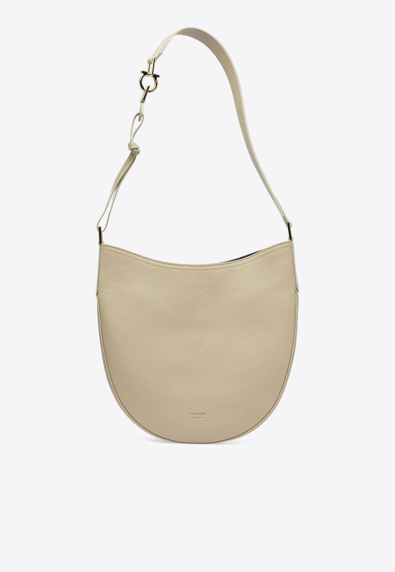Ferragamo Medium Hobo Smile Bag Beige 0785032_82402