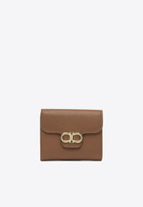 Ferragamo Gancini Leather Compact Wallet Brown 0785779_82314