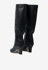 Ferragamo Jannette 70 Ruched Knee-High Leather Boots Black 0786902_1f473a20-8261-418f-bf73-a02b7603987b