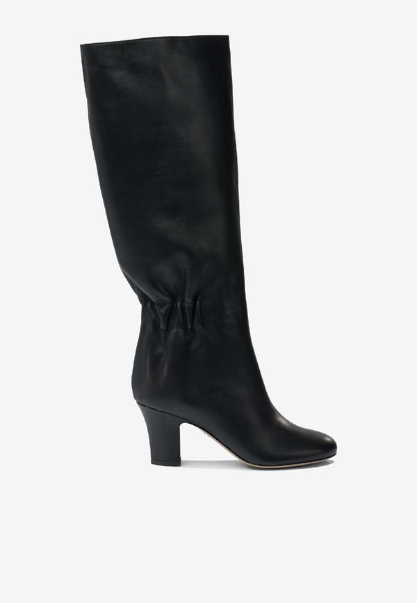 Ferragamo Jannette 70 Ruched Knee-High Leather Boots Black 0786902_1f473a20-8261-418f-bf73-a02b7603987b