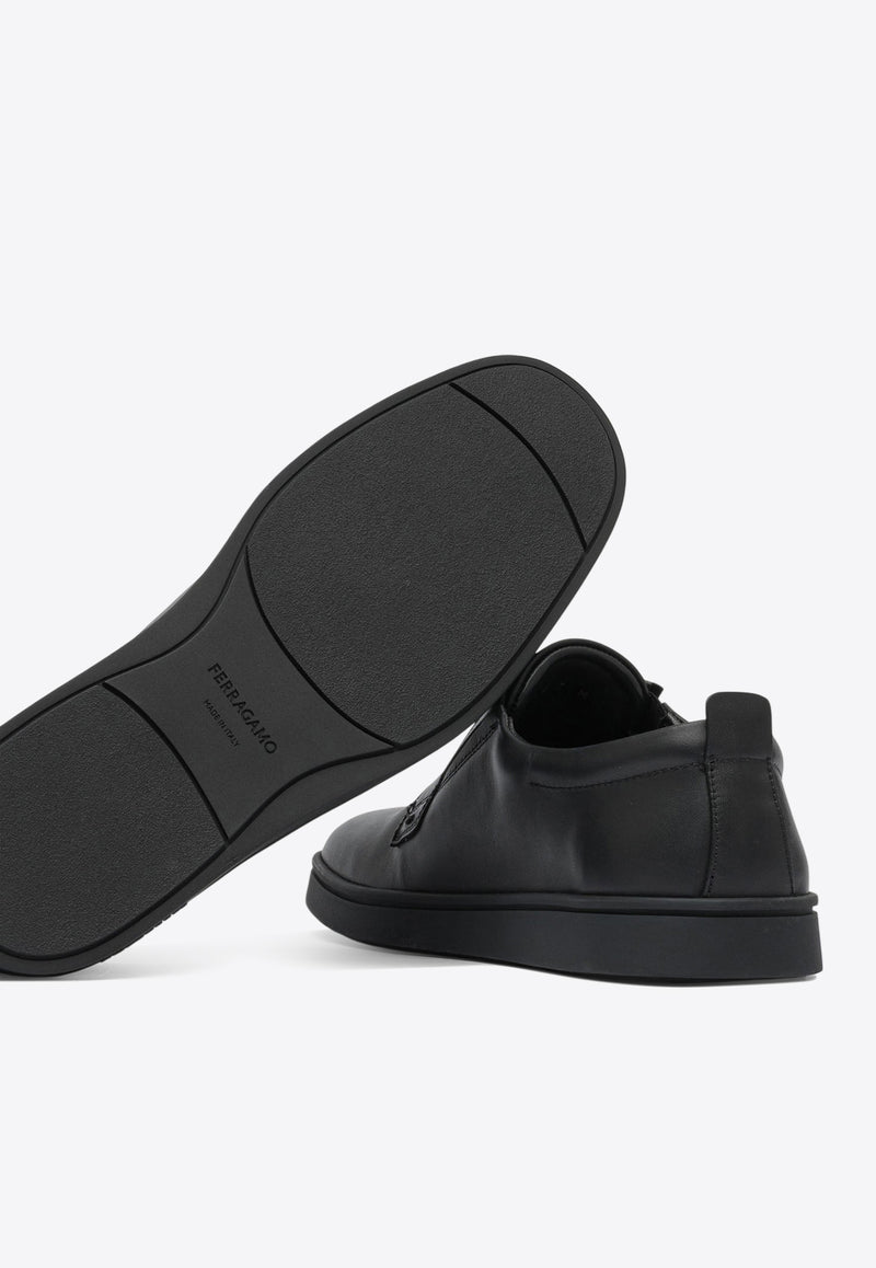 Ferragamo Alfie Leather Low-Top Sneakers Black 0787042_82775