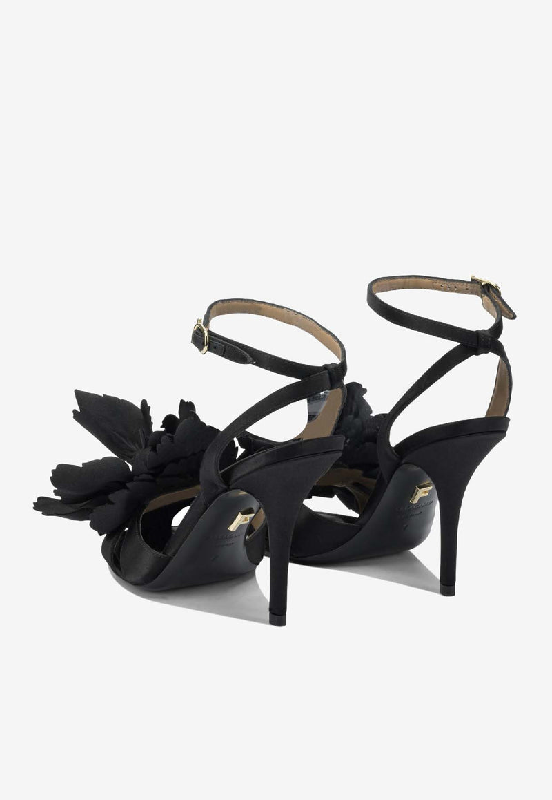 Ferragamo Ghilly 95 Flower Applique Sandals Black 0787596_ab0fd7a2-9dd7-4214-a3aa-bb975d409927