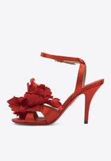 Ferragamo Ghilly 95 Flower Satin Sandals Red 0787597_3577a0b2-5219-4271-8104-b4313a86e4b7
