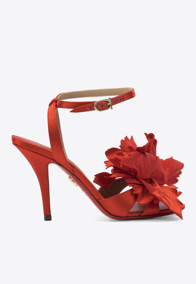 Ferragamo Ghilly 95 Flower Satin Sandals Red 0787597_3577a0b2-5219-4271-8104-b4313a86e4b7