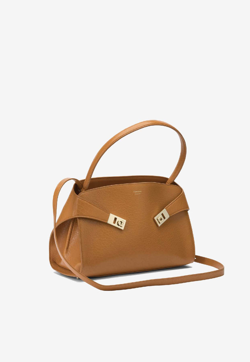 Ferragamo Small Hug Leather Shoulder Bag Cognac 0789017_380ae1ef-6791-4613-badf-39c06462a36c
