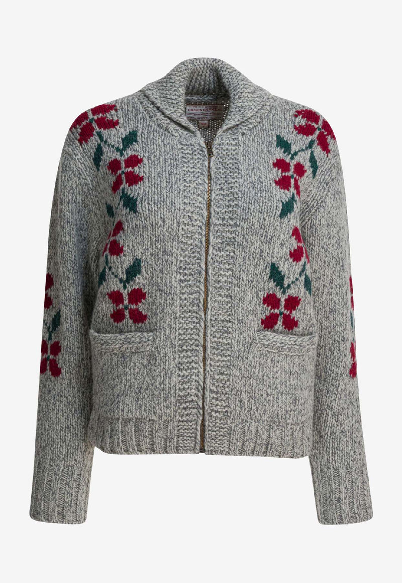 Filson Embroidered Zipped Wool Cardigan Gray FWMAG0009UF0568145_6dc51c55-d5ec-49f5-8251-bde4abe4f023