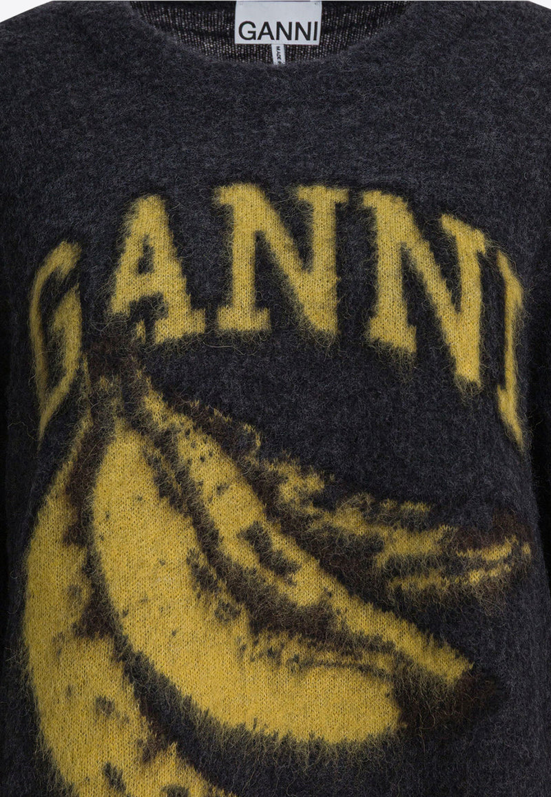 GANNI Phantom Banana Graphic Sweater Black K2516252_a0006f63-e3f7-472c-ae0a-388c03cda3b7