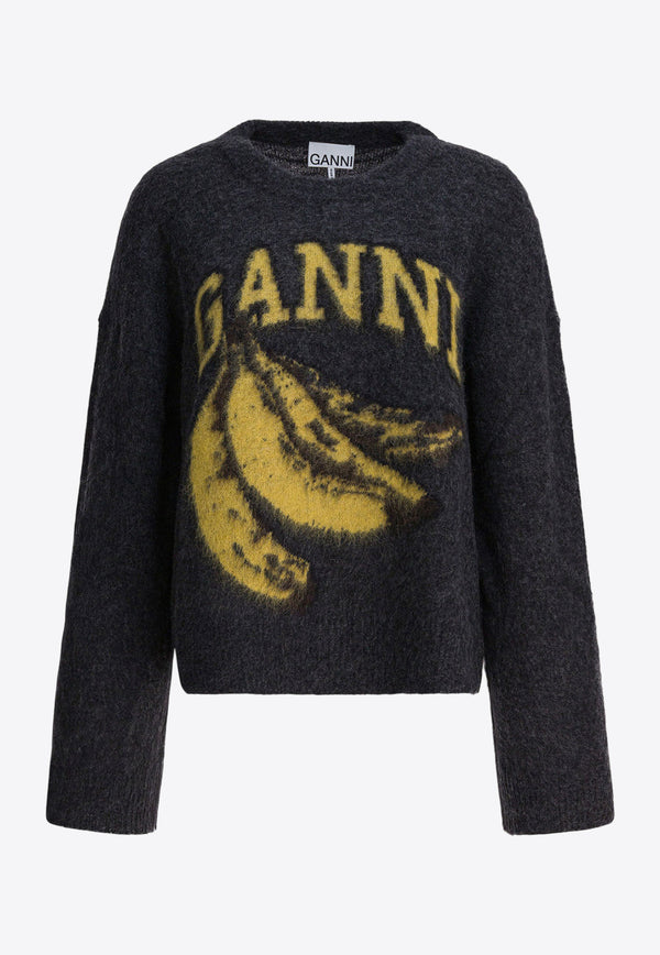 GANNI Phantom Banana Graphic Sweater Black K2516252_a0006f63-e3f7-472c-ae0a-388c03cda3b7