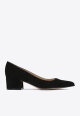 Gianvito Rossi Piper 45 Suede Pumps Black G2217145RICBLACK_81887