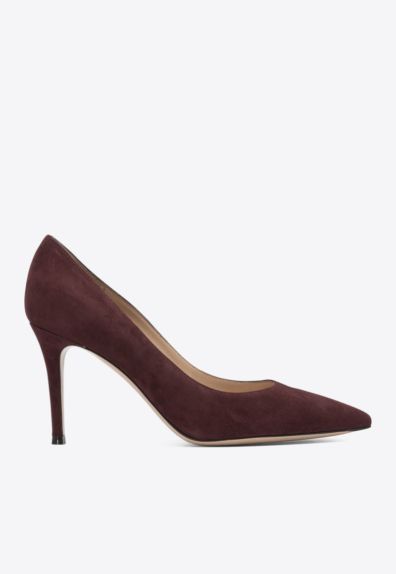 Gianvito Rossi Gianvito 85 Suede Pumps Brown G2458085RICROYALE_e8f496ea-d111-4b48-8f70-ba32c9743e9f