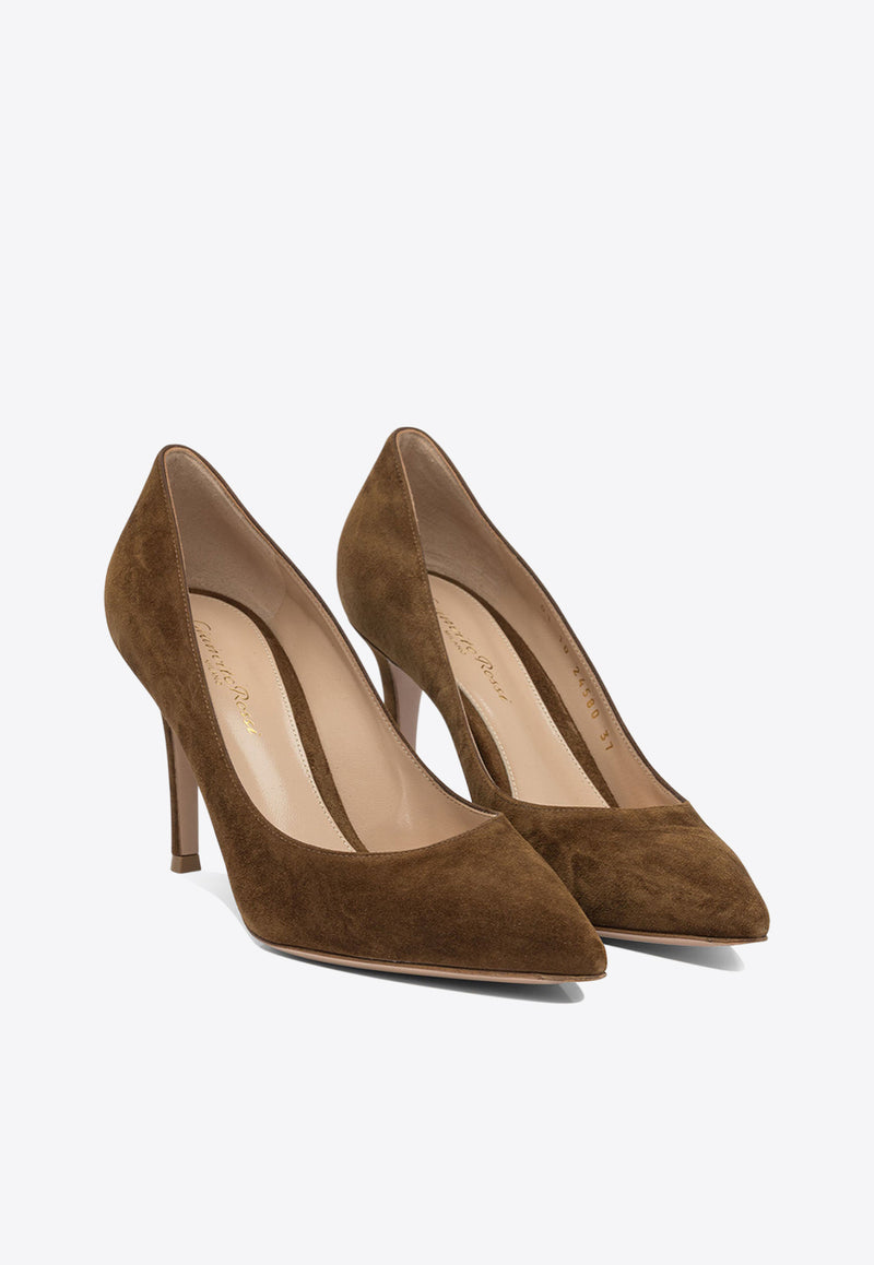 Gianvito Rossi Gianvito 85 Suede Pumps Camel G2458085RICTEXAS_82865