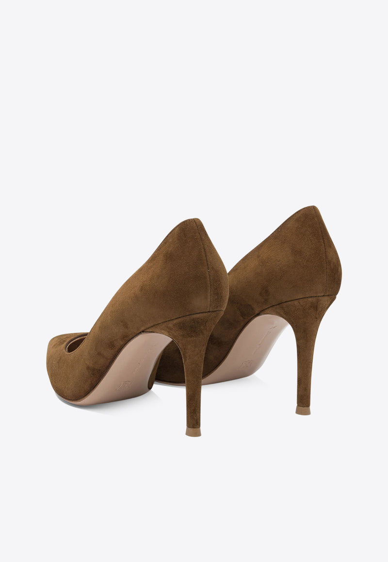 Gianvito Rossi Gianvito 85 Suede Pumps Camel G2458085RICTEXAS_82865