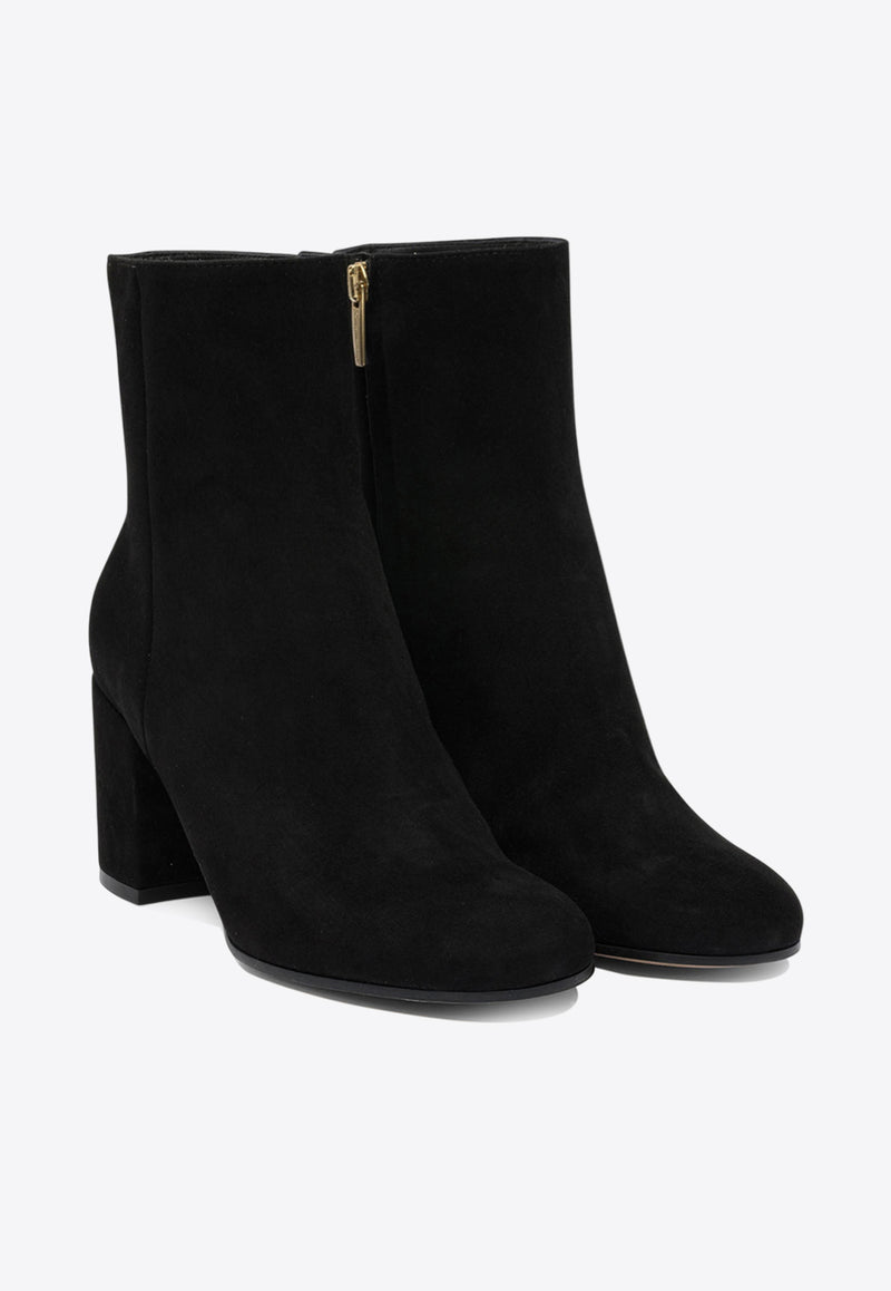 Gianvito Rossi Joelle 70 Suede Ankle Boots Black G7306570RICBLACK_82844