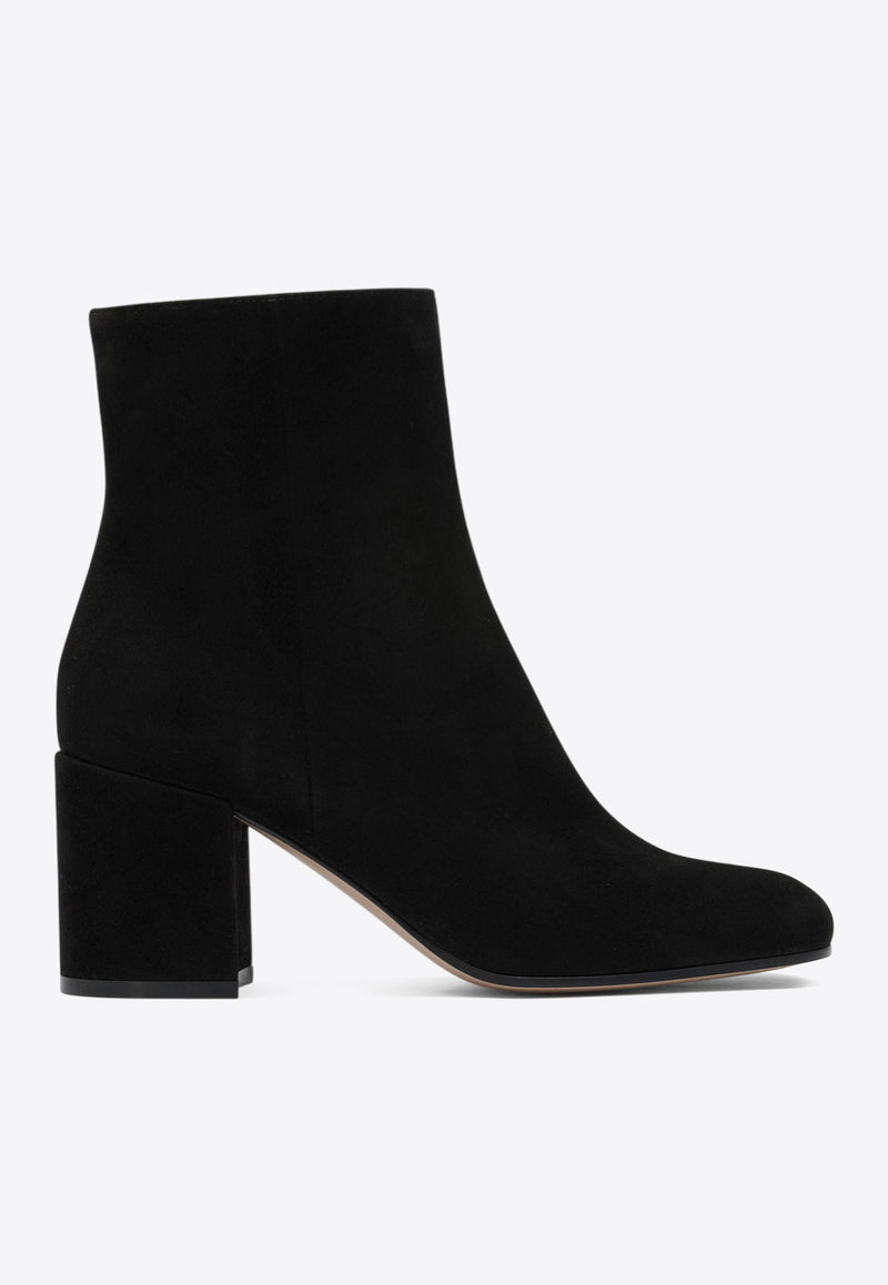 Gianvito Rossi Joelle 70 Suede Ankle Boots Black G7306570RICBLACK_82844
