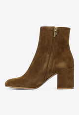 Gianvito Rossi Joelle 70 Suede Ankle Boots Brown G7306570RICTEXAS_82883