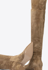 Gianvito Rossi Piper 45 Over-the-Knee Suede Boots Beige G8023345RICCAMEL_82793